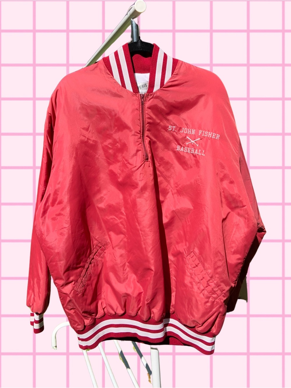 Vintage 80s Red Baseball Bomber Jacket - Men’s Size 48